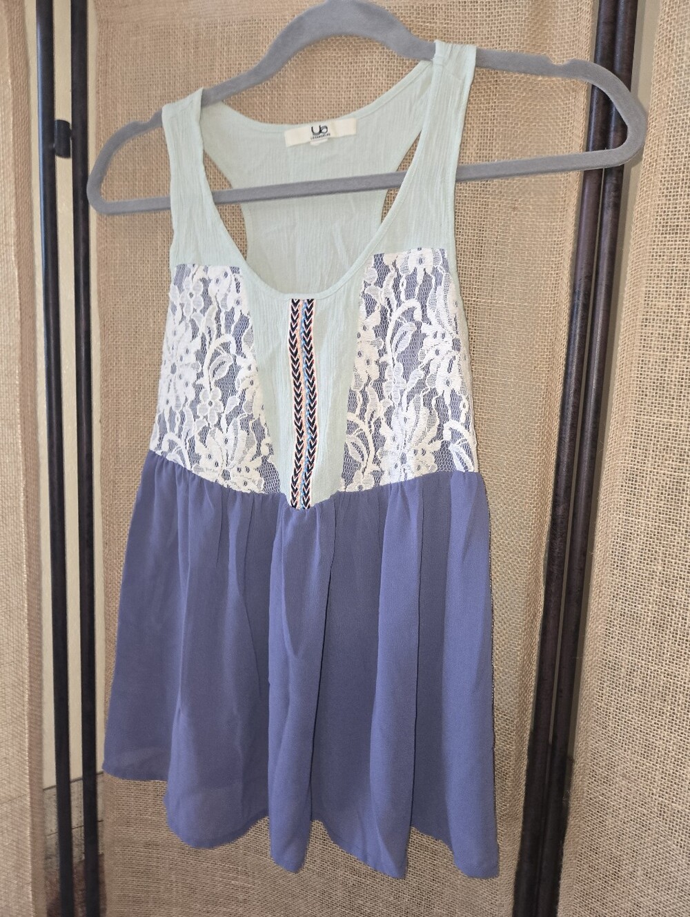 YA Los Angeles Women's Semi Sheer Raceback Tank Multicolor See Measurements - Picture 1 of 7